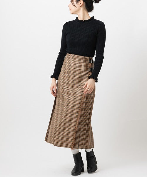DOUBLE WIDE BELT KILT WRAP SKIRT