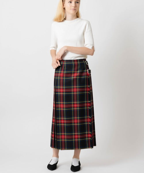 DOUBLE WIDE BELT KILT WRAP SKIRT