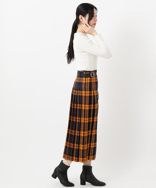 DOUBLE WIDE BELT KILT WRAP SKIRT