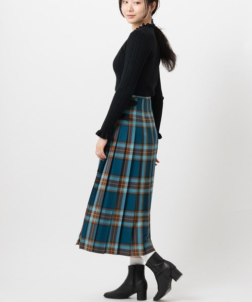DOUBLE WIDE BELT KILT WRAP SKIRT