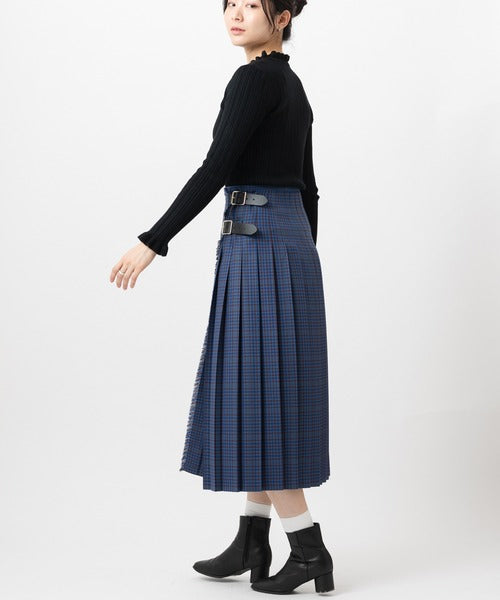DOUBLE WIDE BELT KILT WRAP SKIRT