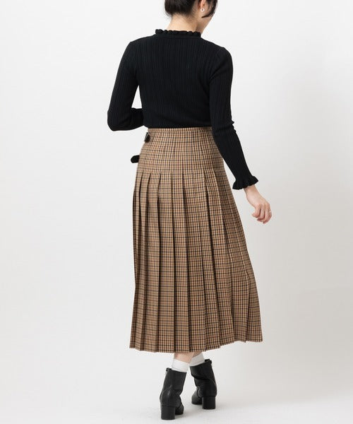 DOUBLE WIDE BELT KILT WRAP SKIRT