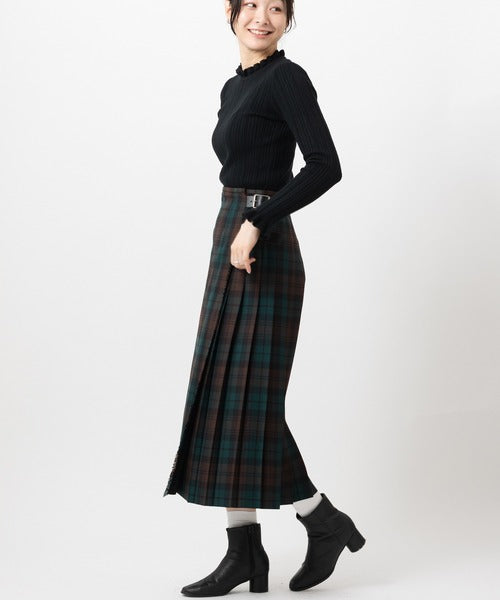 DOUBLE WIDE BELT KILT WRAP SKIRT