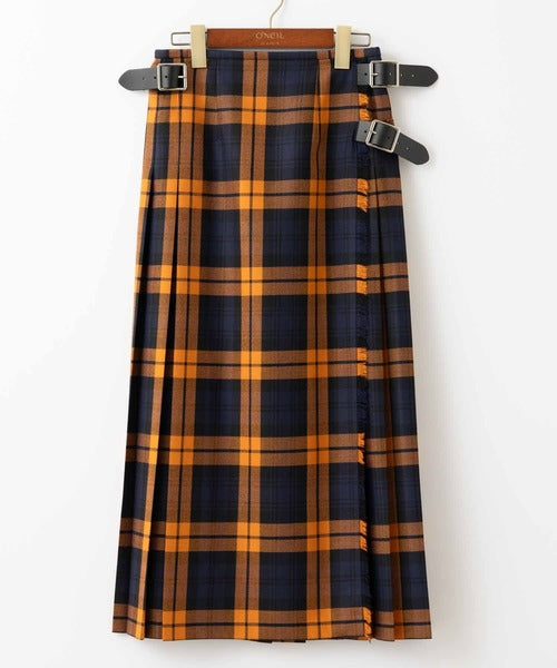 DOUBLE WIDE BELT KILT WRAP SKIRT