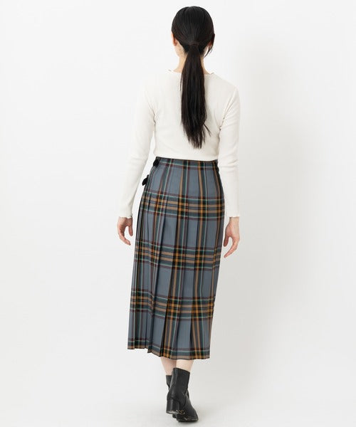 DOUBLE WIDE BELT KILT WRAP SKIRT
