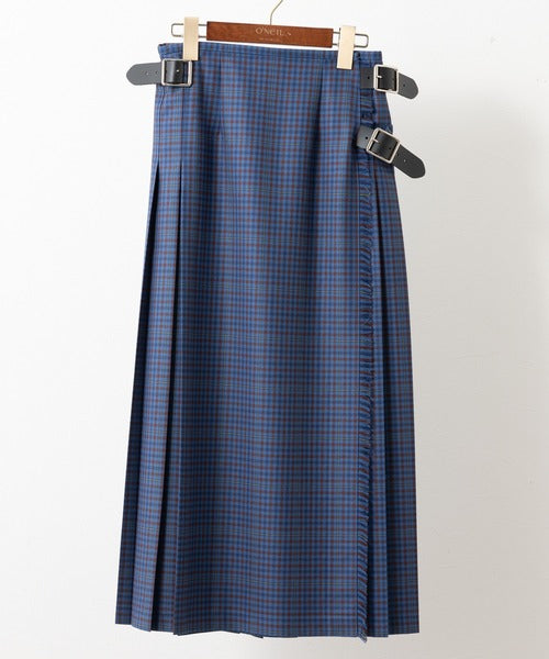 DOUBLE WIDE BELT KILT WRAP SKIRT