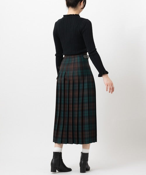 DOUBLE WIDE BELT KILT WRAP SKIRT