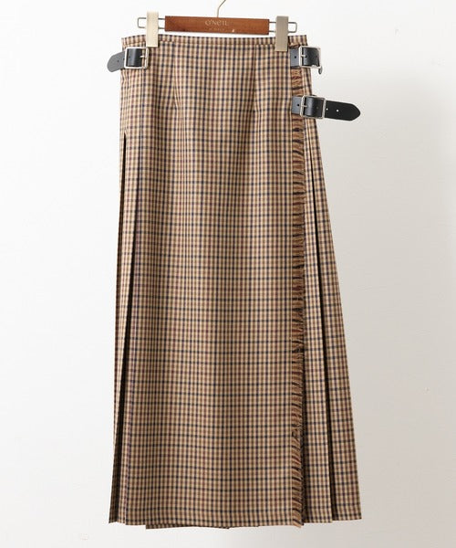 DOUBLE WIDE BELT KILT WRAP SKIRT