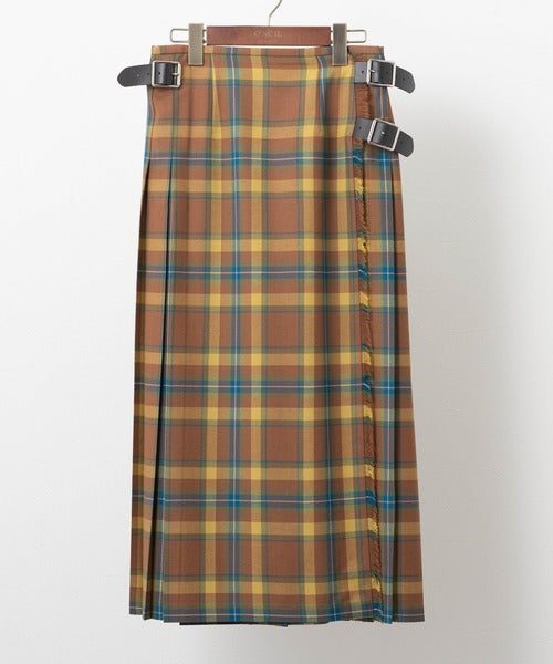 DOUBLE WIDE BELT KILT WRAP SKIRT