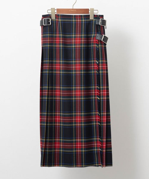 DOUBLE WIDE BELT KILT WRAP SKIRT