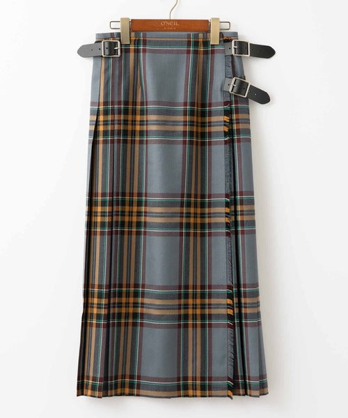 DOUBLE WIDE BELT KILT WRAP SKIRT
