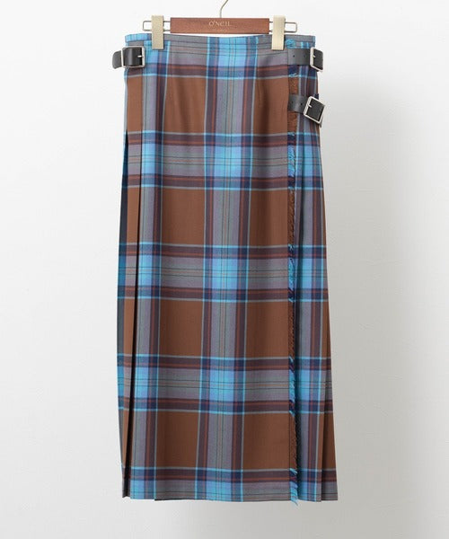 DOUBLE WIDE BELT KILT WRAP SKIRT