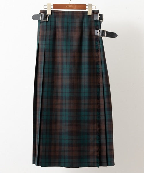DOUBLE WIDE BELT KILT WRAP SKIRT