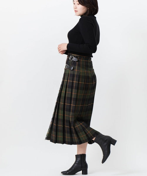 DOUBLE WIDE BELT MODEL KILT WRAP SKIRT