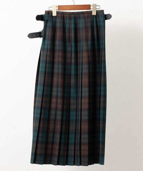DOUBLE WIDE BELT KILT WRAP SKIRT