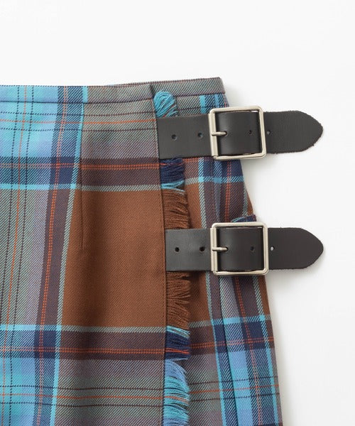 DOUBLE WIDE BELT KILT WRAP SKIRT