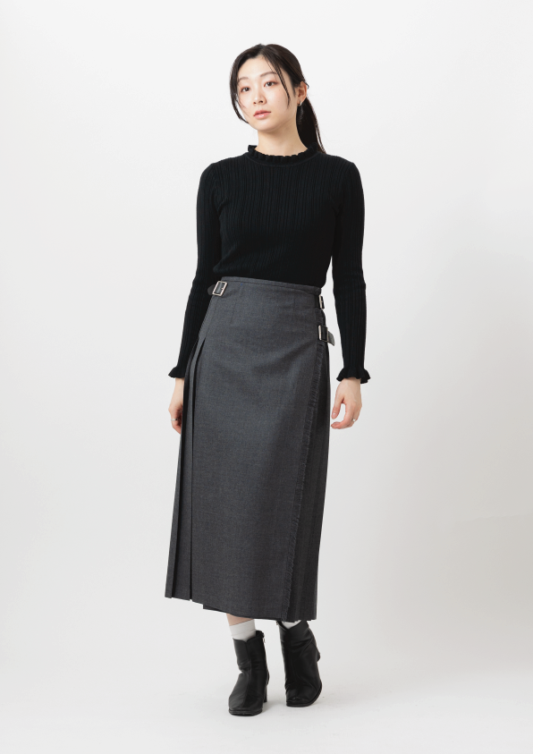 DOUBLE WIDE BELT MODEL KILT WRAP SKIRT