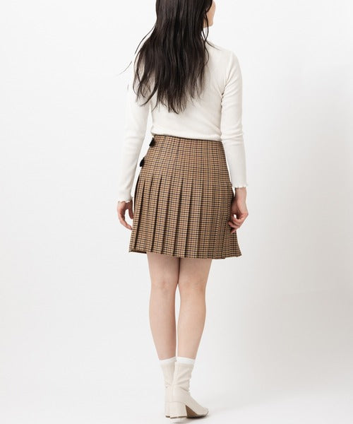 DOUBLE WIDE BELT MODEL KILT WRAP SKIRT MINI