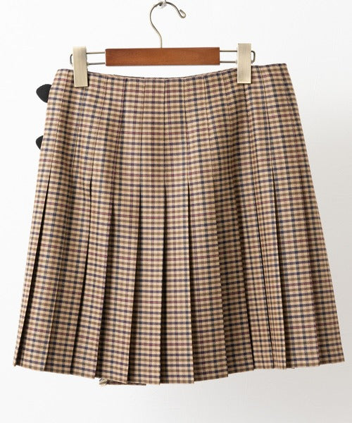 DOUBLE WIDE BELT MODEL KILT WRAP SKIRT MINI