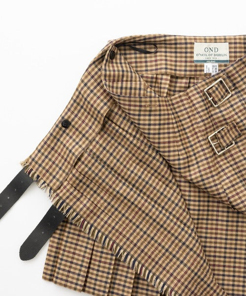 DOUBLE WIDE BELT MODEL KILT WRAP SKIRT MINI