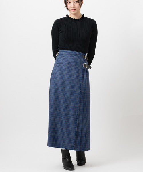 DOUBLE WIDE BELT KILT WRAP SKIRT