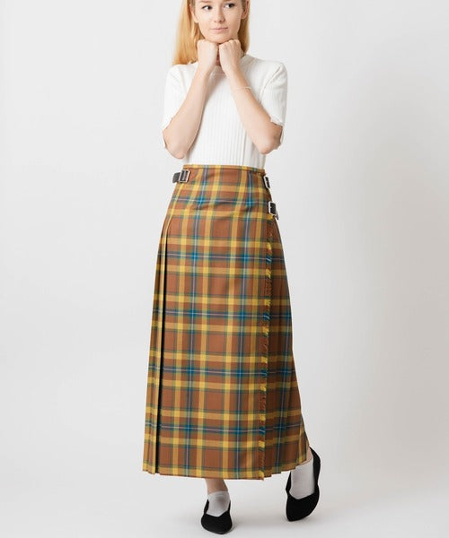 DOUBLE WIDE BELT KILT WRAP SKIRT