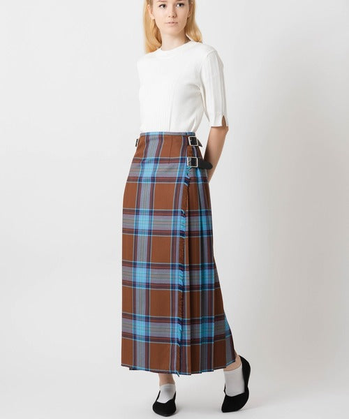 DOUBLE WIDE BELT KILT WRAP SKIRT