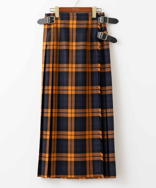 DOUBLE WIDE BELT KILT WRAP SKIRT