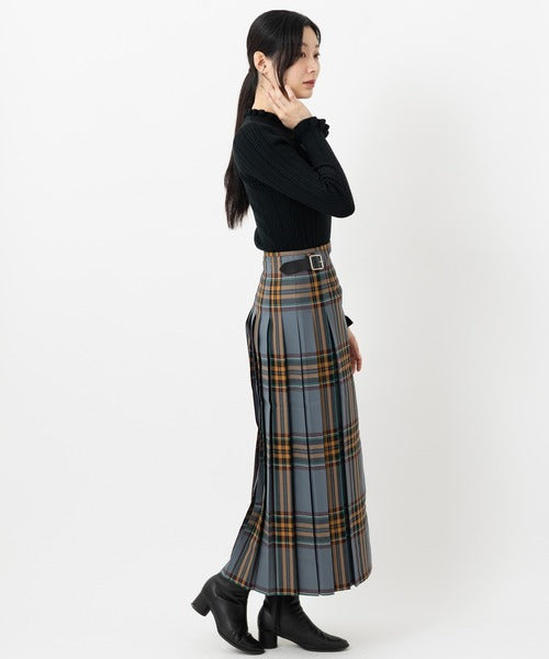 DOUBLE WIDE BELT KILT WRAP SKIRT