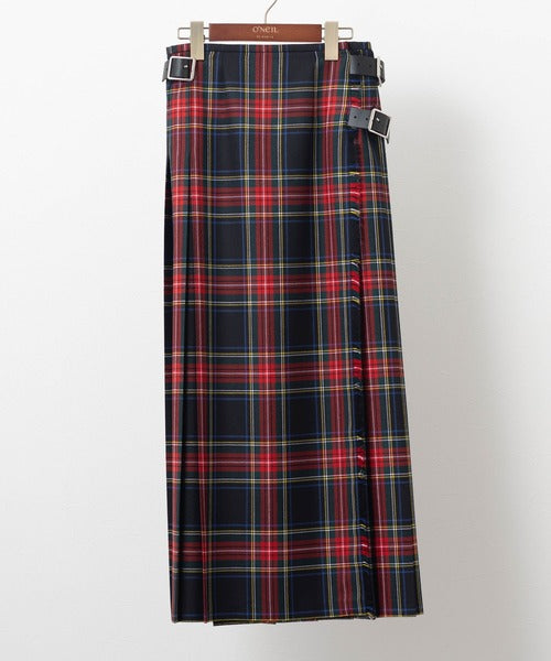 DOUBLE WIDE BELT KILT WRAP SKIRT