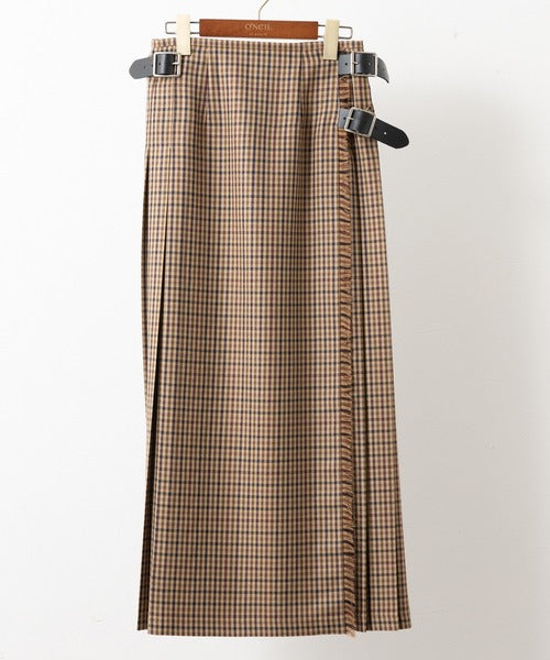 DOUBLE WIDE BELT KILT WRAP SKIRT