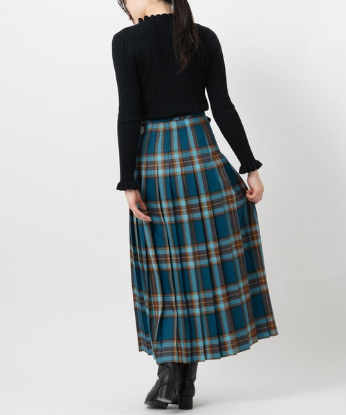 DOUBLE WIDE BELT KILT WRAP SKIRT