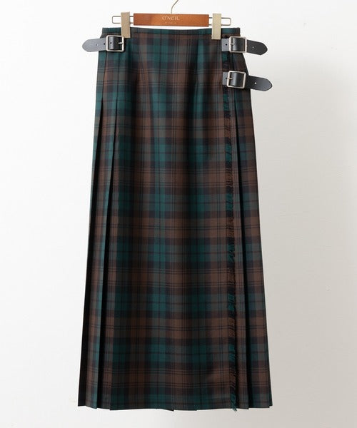DOUBLE WIDE BELT KILT WRAP SKIRT