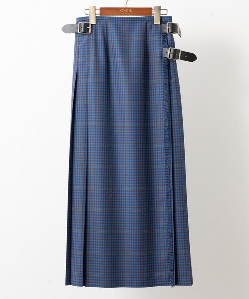 DOUBLE WIDE BELT KILT WRAP SKIRT