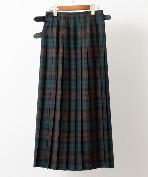 DOUBLE WIDE BELT KILT WRAP SKIRT