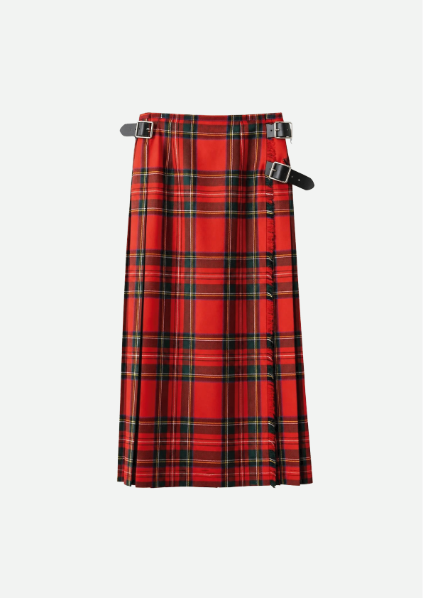 DOUBLE BELT FASHION KILT SKIRT