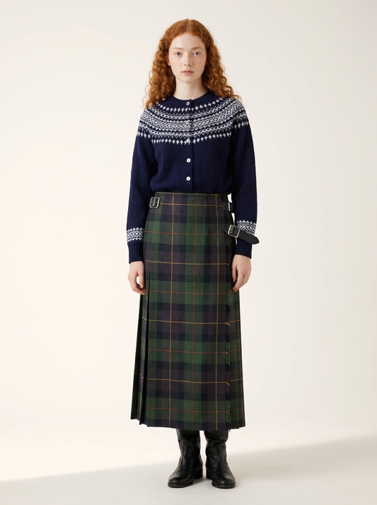 DOUBLE BELT FASHION KILT SKIRT
