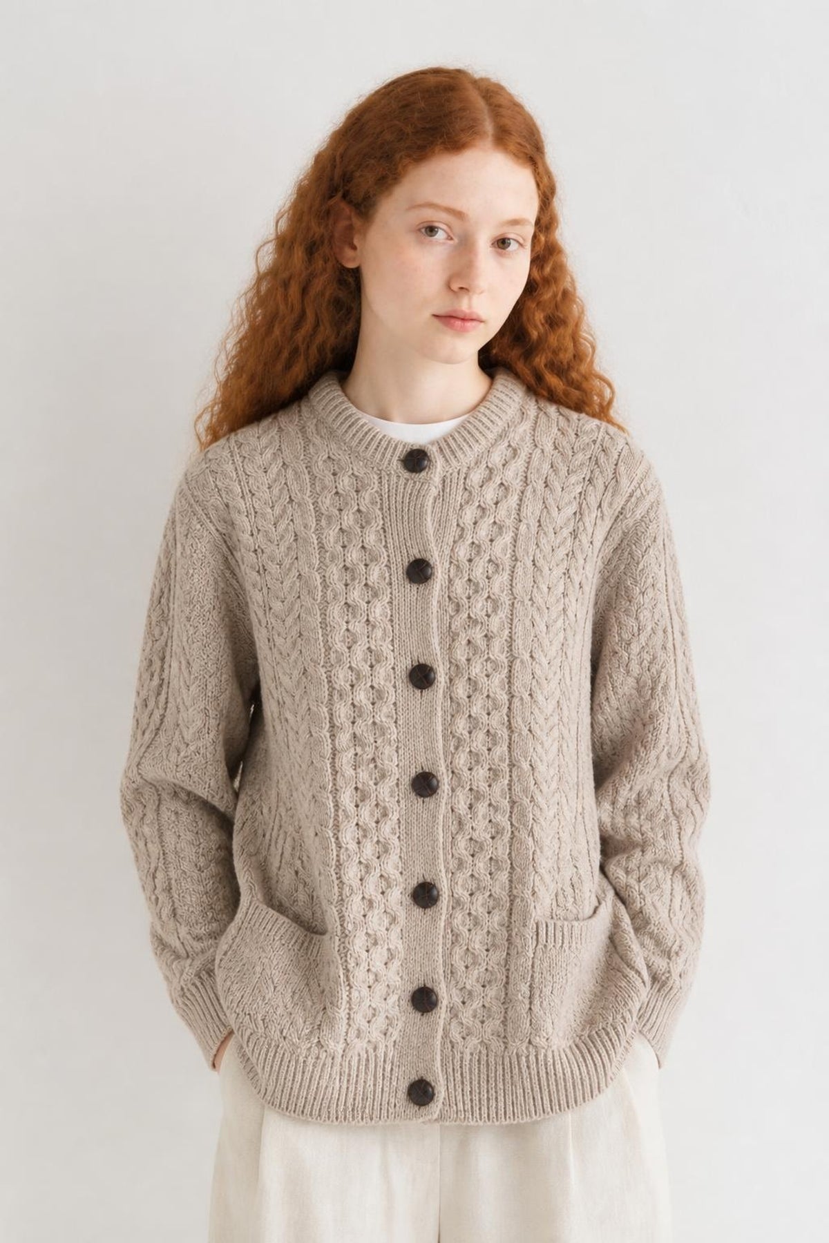 CREW NECK CARDIGAN